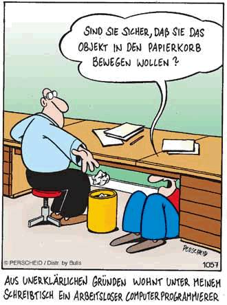 Wer kennt sie nicht, die beliebte Papierkorbmeldung von Windows? Ich habe welche getroffen  ;-)